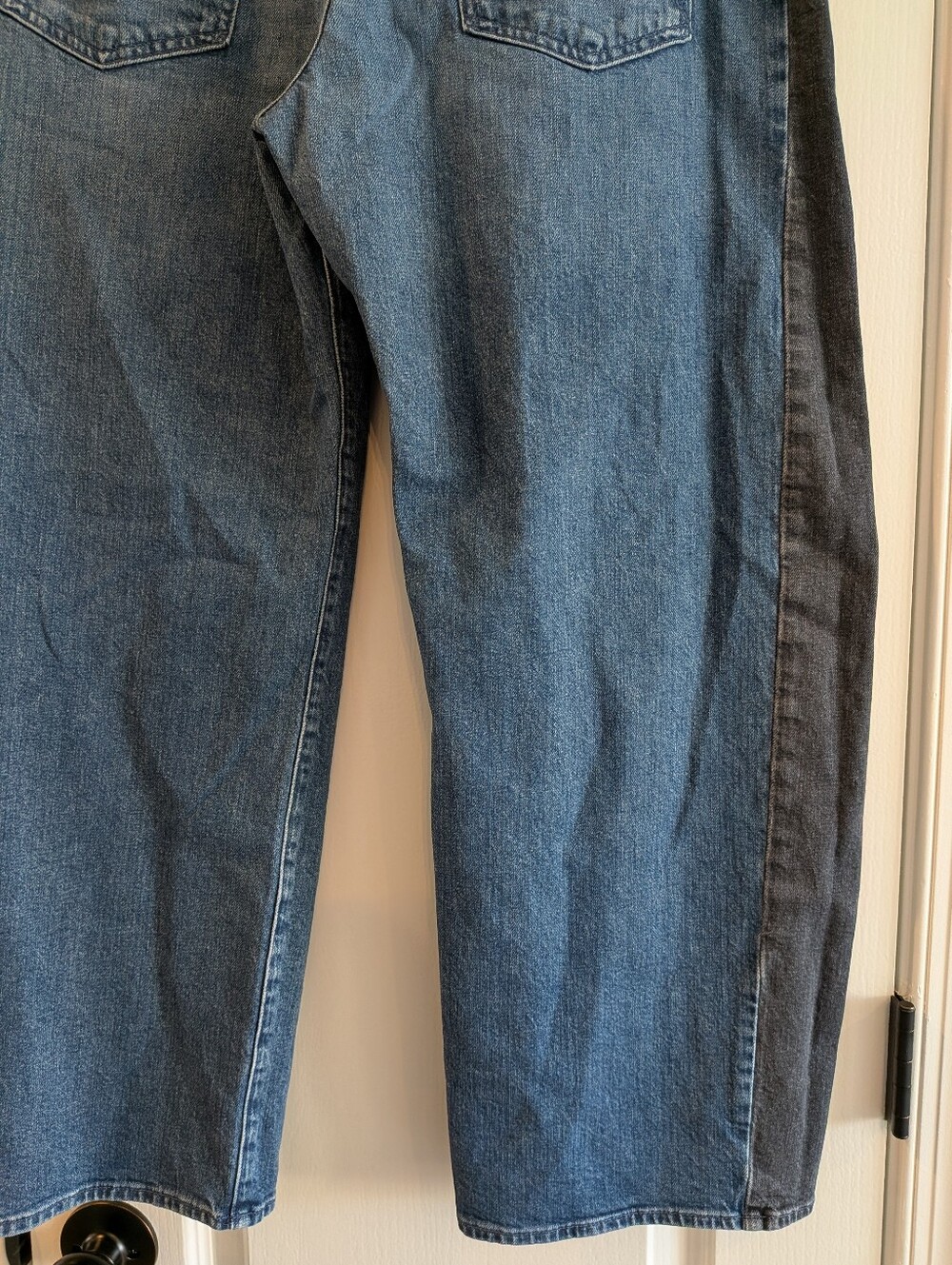 Mother Superior Half Pipe Flood Barrel Leg Jeans Black & Blue Denim Wash Size 31 - Picture 10 of 15